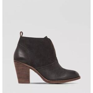 Lucky Brand Booties - Ehllen High-Heel Woman Black Leather Boots 9.5 W